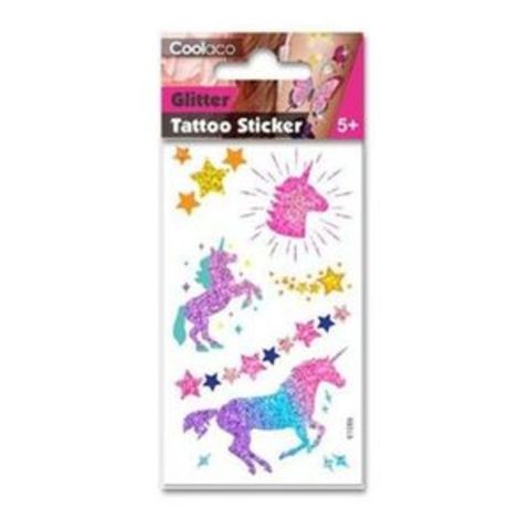 TATTOOS GLITTER STAR & UNICORN