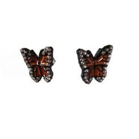 EARRINGS SPARKLY MONARCH BUTTERFLY