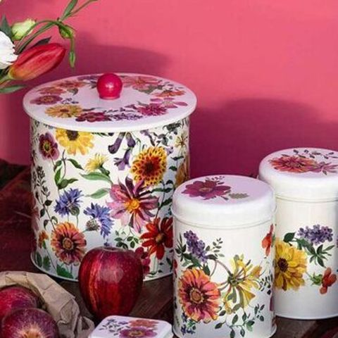 BISCUIT BARREL FLOWER GARDEN EB