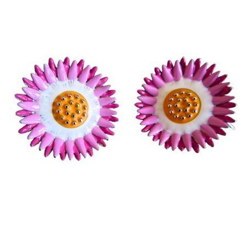 EARRINGS PINK DAISY