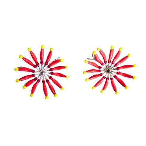 DROP EARRINGS FIREWHEEL FLOWER