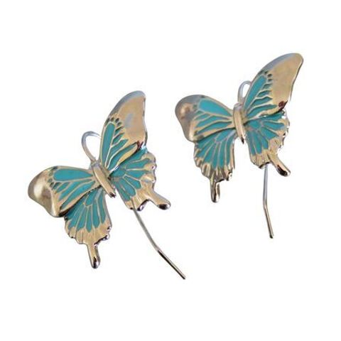DROP EARRINGS BLUE BUTTERFLY