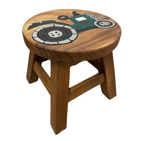 KIDS STOOL GREEN TRACTOR