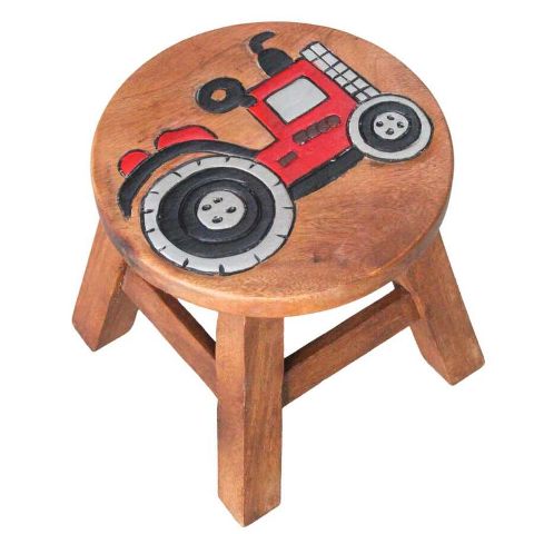 KIDS STOOL RED TRACTOR